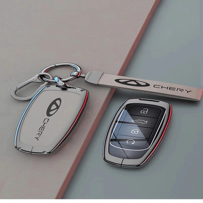 Alloy Leather Chery Car Remote Control Key Holder Case