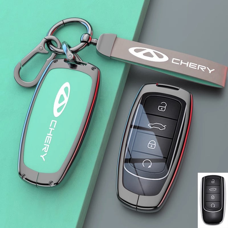 Alloy Leather Chery Car Remote Control Key Holder Case