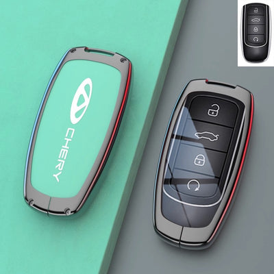 Alloy Leather Chery Car Remote Control Key Holder Case